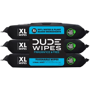 DUDE Wipes Unscented Adult Flushable Wet Wipes, Sensitive Skin, 144 Count DUDE Wipes Unscented Adult Flushable Wet Wipes, Sensitive Skin, 144 Count