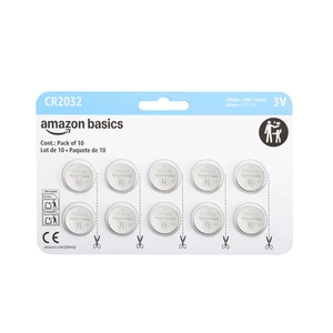 Amazon Basics CR2032 3V Lithium Coin Cell Batteries for Key Fob, Watch, Remote, Child-Proof Package, Non-Coated, AirTag Compatible, 10-Pack Amazon Basics CR2032 3V Lithium Coin Cell Batteries for Key Fob, Watch, Remote, Child-Proof Package, Non-Coated, AirTag Compatible, 10-Pack