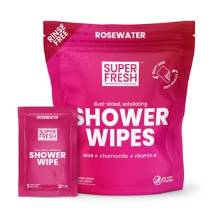 Super Fresh Shower Body Wipes, Rosewater, No Rinse, Travel and Gym, 10 Pack Super Fresh Shower Body Wipes, Rosewater, No Rinse, Travel and Gym, 10 Pack