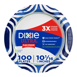 Dixie Ultra Large Paper Plates 10 Inch Heavy Duty Disposable Plates 100ct Dixie Ultra Large Paper Plates 10 Inch Heavy Duty Disposable Plates 100ct