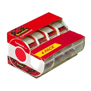 Scotch Transparent Tape, 3/4 x 850 Inches, 4 Dispensered Rolls, Clear Scotch Transparent Tape, 3/4 x 850 Inches, 4 Dispensered Rolls, Clear