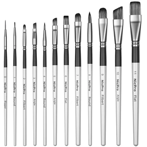 Nicpro 12pcs Artist Paint Brush Set, Paint Brushes for Acrylic Painting Nicpro 12pcs Artist Paint Brush Set, Paint Brushes for Acrylic Painting