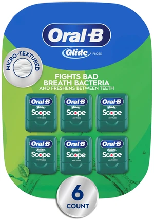 Oral-B Glide Dental Floss with Scope Outlast Mint Flavor, Value 6 Pack (40m Each) Oral-B Glide Dental Floss with Scope Outlast Mint Flavor, Value 6 Pack (40m Each)