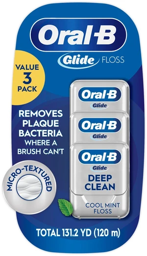Oral-B Glide Deep Clean Cool Mint Dental Floss, Value 3 Pack (40m Each) Oral-B Glide Deep Clean Cool Mint Dental Floss, Value 3 Pack (40m Each)