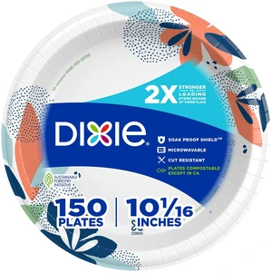 Dixie Large Paper Plates 10 Inch, 150 Ct Disposable Paper Plate Pack Dixie Large Paper Plates 10 Inch, 150 Ct Disposable Paper Plate Pack