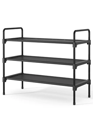Kitsure Shoe Rack for Closet, Shoe Storage, 27.6" Wide - 3 Tiers, Black Kitsure Shoe Rack for Closet, Shoe Storage, 27.6" Wide - 3 Tiers, Black