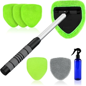XINDELL Interior Windshield Cleaner Tool Car Interior Window Cleaning Kit with Extendable Handle & 4 Microfiber Pads, Auto Wiper Inside Compact Windshield Brush for Car & Home Windows XINDELL Interior Windshield Cleaner Tool Car Interior Window Cleaning Kit with Extendable Handle & 4 Microfiber Pads, Auto Wiper Inside Compact Windshield Brush for Car & Home Windows