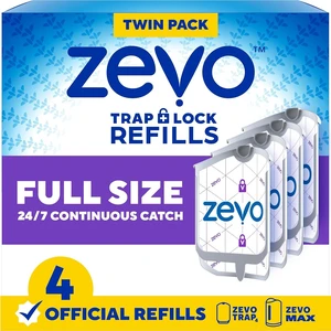 Zevo Flying Insect Trap Refill Cartridges for Fruit Flies & Gnats, 4 Count Zevo Flying Insect Trap Refill Cartridges for Fruit Flies & Gnats, 4 Count