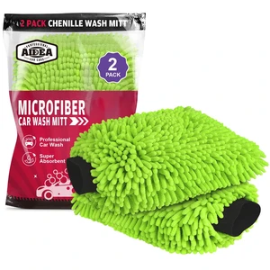AIDEA Car Wash Mitt Microfiber-2PK, Car Wash Brush, Green, 7.12''X10.14'' AIDEA Car Wash Mitt Microfiber-2PK, Car Wash Brush, Green, 7.12''X10.14''