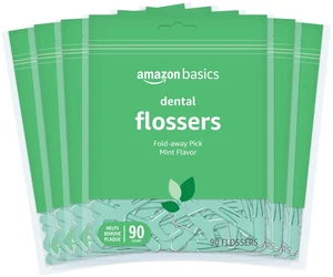 Amazon Basics Mint Dental Flosses, 540 Count, 6 Packs of 90 Amazon Basics Mint Dental Flosses, 540 Count, 6 Packs of 90
