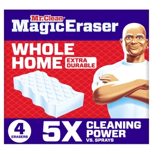 Mr. Clean Magic Eraser Sponge, All Purpose Cleaner, Cleaning Scrubber, Wall, Sneaker, Kitchen, Bathroom, Shower Cleaner, Cleaning Supplies, Melamine Sponge, Cleaning Pads, Extra Durable, 4ct Mr. Clean Magic Eraser Sponge, All Purpose Cleaner, Cleaning Scrubber, Wall, Sneaker, Kitchen, Bathroom, Shower Cleaner, Cleaning Supplies, Melamine Sponge, Cleaning Pads, Extra Durable, 4ct