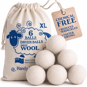 Handy Laundry Wool Dryer Balls 6-Pack, Reusable Natural Fabric Softener Handy Laundry Wool Dryer Balls 6-Pack, Reusable Natural Fabric Softener