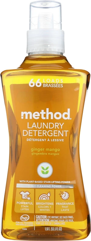 method Liquid Laundry Detergent, Ginger Mango, 53.5 fl oz method Liquid Laundry Detergent, Ginger Mango, 53.5 fl oz