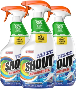 Shout Advanced Gel Laundry Stain Remover Spray, 22oz, (3-Pack) Shout Advanced Gel Laundry Stain Remover Spray, 22oz, (3-Pack)