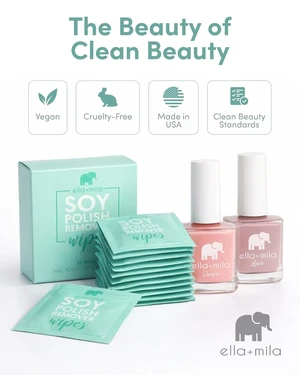 ella+mila Soy Nail Polish Remover Wipes, 12-Pack - Non-Acetone, Travel Size ella+mila Soy Nail Polish Remover Wipes, 12-Pack - Non-Acetone, Travel Size