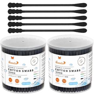 Black Cotton Swabs Spiral - 400 Count Organic Cotton Buds Double Side Tightly Wrapped Charcoal Cotton Tips Paper Stick Soft Gentle Cruelty-Free Lint-Free Goth Bathroom, Round & Spiral (Black) Black Cotton Swabs Spiral - 400 Count Organic Cotton Buds Double Side Tightly Wrapped Charcoal Cotton Tips Paper Stick Soft Gentle Cruelty-Free Lint-Free Goth Bathroom, Round & Spiral (Black)