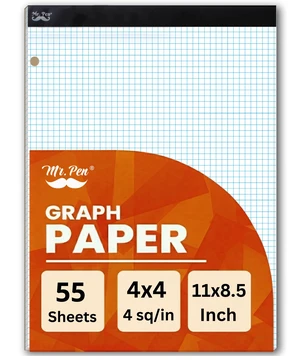 Mr. Pen- Graph Paper Pad, 8.5x11 Inches, 4x4 (4 Squares per Inch) Mr. Pen- Graph Paper Pad, 8.5x11 Inches, 4x4 (4 Squares per Inch)