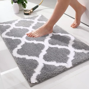 OLANLY Bathroom Rugs 24x16, Soft Absorbent Microfiber Bath Rug, Grey OLANLY Bathroom Rugs 24x16, Soft Absorbent Microfiber Bath Rug, Grey