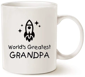 MAUAG Ceramic Coffee Mug, Worlds Greatest Grandpa Rocket Ship Cup White, 11 Oz, Best Birthday Gifts for Grandpa MAUAG Ceramic Coffee Mug, Worlds Greatest Grandpa Rocket Ship Cup White, 11 Oz, Best Birthday Gifts for Grandpa