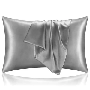BEDELITE Satin Pillowcases, Standard Size 20x26 Inch, Grey, Set of 2 BEDELITE Satin Pillowcases, Standard Size 20x26 Inch, Grey, Set of 2