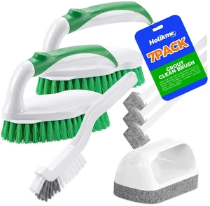 Holikme 7 Pack Cleaning Brush Scrub Brush Kitchen Brush for Floor,Green Holikme 7 Pack Cleaning Brush Scrub Brush Kitchen Brush for Floor,Green