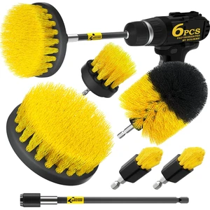 Holikme 6Pc Drill Brush Set - Soft Bristles with Extension for Home Clean Holikme 6Pc Drill Brush Set - Soft Bristles with Extension for Home Clean