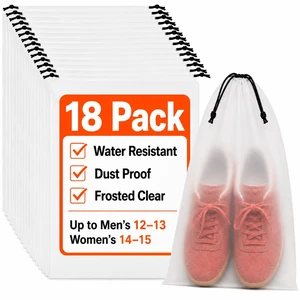 18 Pack Clear Shoe Bags Reusable Storage for Travel Essentials 18 Pack Clear Shoe Bags Reusable Storage for Travel Essentials
