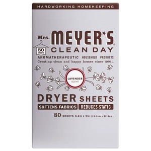 Mrs. Meyer's Clean Day Dryer Sheets, Lavender, 80ct Mrs. Meyer's Clean Day Dryer Sheets, Lavender, 80ct