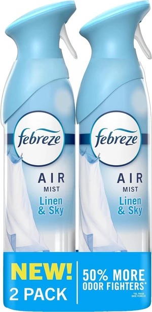 Febreze Air Mist, Air Freshener Spray, Odor Fighting Room Spray, Deodorizer for Home Bathroom Kitchen Office Apartment Dorm Room Classroom, Linen & Sky Scent, 8.1oz (Pack of 2) Febreze Air Mist, Air Freshener Spray, Odor Fighting Room Spray, Deodorizer for Home Bathroom Kitchen Office Apartment Dorm Room Classroom, Linen & Sky Scent, 8.1oz (Pack of 2)