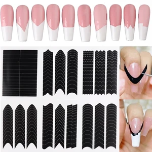 Fcozpjk French Tip Nail Stickers 6 Sheets French Tips Guides Tool Fcozpjk French Tip Nail Stickers 6 Sheets French Tips Guides Tool