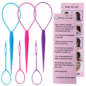 Aigee 6pcs Topsy Tail and Hair Loop Styling Tool Set - Ponytail Makers, French Braid Loops in Large and Small, Hair Pull Through Tools (Pink, Blue, Purple) for Women and Girls Aigee 6pcs Topsy Tail and Hair Loop Styling Tool Set - Ponytail Makers, French Braid Loops in Large and Small, Hair Pull Through Tools (Pink, Blue, Purple) for Women and Girls