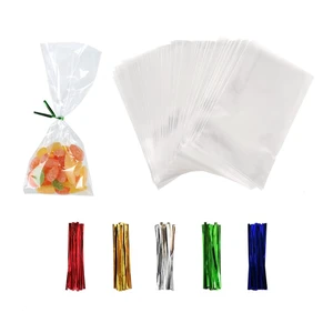 XLSFPY 100PCS Clear Cellophane Treat Bags with 100PCS Twist Ties, 3x4 OPP Rice Crispy Bags for Gift Goodie Favor Candy Cake Pop Birthday Party Cookies Christmas New Year Wedding Party (3'' x 4'') XLSFPY 100PCS Clear Cellophane Treat Bags with 100PCS Twist Ties, 3x4 OPP Rice Crispy Bags for Gift Goodie Favor Candy Cake Pop Birthday Party Cookies Christmas New Year Wedding Party (3'' x 4'')