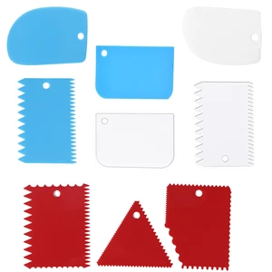 Cake Smoother Scraper Dough Scraper Tools Set,Cake Icing Scraper Smoother,Reusable Bread Cream Pizza Cutter,Flexible Plastic Pastry Cutter,For Baking Cake Edge Stripe Decorating Comb(9Pcs,Multicolor) Cake Smoother Scraper Dough Scraper Tools Set,Cake Icing Scraper Smoother,Reusable Bread Cream Pizza Cutter,Flexible Plastic Pastry Cutter,For Baking Cake Edge Stripe Decorating Comb(9Pcs,Multicolor)