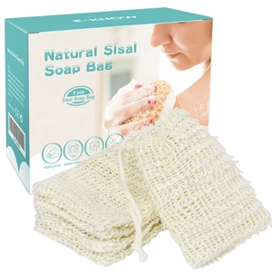E-Know Soap Bag, 5 Pack Natural Sisal Soap Saver, Zero Waste Plastic-Free Soap Net, Foaming and Drying The Soap, Massage, Peeling E-Know Soap Bag, 5 Pack Natural Sisal Soap Saver, Zero Waste Plastic-Free Soap Net, Foaming and Drying The Soap, Massage, Peeling