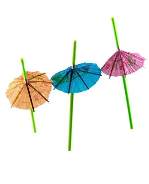 Concession essentials luau part straws 24 green umbrella straws and 24 pink palm from straws. Total 56 straws Concession essentials luau part straws 24 green umbrella straws and 24 pink palm from straws. Total 56 straws