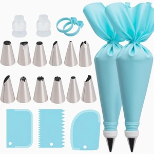 Reusable Piping Bags and Tips Set, 21-Piece Cake and Cupcake Decorating Kit Reusable Piping Bags and Tips Set, 21-Piece Cake and Cupcake Decorating Kit