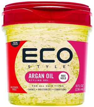Eco Style Moroccan Argan Oil Styling Gel - Promotes Healthy Hair - Nourishes And Repairs - Delivers Long Lasting Shine - Provides Maximum Hold and Helps Tame Frizz - Ideal For All Hair - 8 oz Eco Style Moroccan Argan Oil Styling Gel - Promotes Healthy Hair - Nourishes And Repairs - Delivers Long Lasting Shine - Provides Maximum Hold and Helps Tame Frizz - Ideal For All Hair - 8 oz