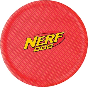 Nerf Dog Nylon Flyer Dog Toy, Flying Disc, Lightweight, Durable and Water Resistant, Great for Beach and Pool, 9 inch diameter, for Medium/Large Breeds, Single Unit, Red Nerf Dog Nylon Flyer Dog Toy, Flying Disc, Lightweight, Durable and Water Resistant, Great for Beach and Pool, 9 inch diameter, for Medium/Large Breeds, Single Unit, Red