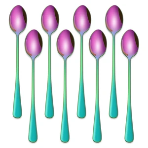 7.5 Inches Rainbow Stainless Steel Ice Tea Spoon,Set Of 8 Long Handle Coffee Stirring Spoons,Multicolored Sundae Spoons,Colorful Cocktail Mixing Spoon 7.5 Inches Rainbow Stainless Steel Ice Tea Spoon,Set Of 8 Long Handle Coffee Stirring Spoons,Multicolored Sundae Spoons,Colorful Cocktail Mixing Spoon