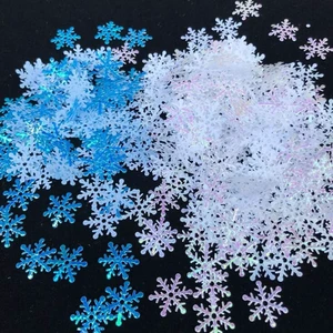 1200pcs Blue White Snowflake Confetti, Iridescent Winter Wonderland Decor 1200pcs Blue White Snowflake Confetti, Iridescent Winter Wonderland Decor