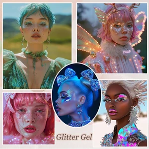 Face Body Glitter, Hair Glitter Sparkles Chunky Face Glitter Gel for Girls Makeup Singer Concerts Mermaid Festival Sequins Face Paint (White+Silver+Pink+Gold+Blue) Face Body Glitter, Hair Glitter Sparkles Chunky Face Glitter Gel for Girls Makeup Singer Concerts Mermaid Festival Sequins Face Paint (White+Silver+Pink+Gold+Blue)