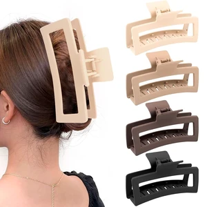 ZYTJ 5 Inche Extra Large Claw Clips for Thick Hair and Long Hair, 4 Pack Xl Jumbo Claw clips, Oversized Matte Non-slip Rectangle Hair Clips for Women, Big Strong Hold Jaw Clip,Neutral Color ZYTJ 5 Inche Extra Large Claw Clips for Thick Hair and Long Hair, 4 Pack Xl Jumbo Claw clips, Oversized Matte Non-slip Rectangle Hair Clips for Women, Big Strong Hold Jaw Clip,Neutral Color