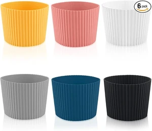 6 Pack Silicone Cup Sleeve Heat Resistant Coffee Cup Protective Sleeve Nonslip Glass Bottle Mug Protector Cover for Home Travel - Multicolor 6 Pack Silicone Cup Sleeve Heat Resistant Coffee Cup Protective Sleeve Nonslip Glass Bottle Mug Protector Cover for Home Travel - Multicolor