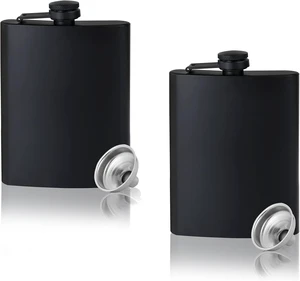 GADIEDIE2 pcs Hip Flask for Liquor for Men Matte Black Stainless Steel Leakproof and Funnel, with Never-Lose Metal Cap, Drinking Flasks for Wedding Party Gift Outdoor Activities, 8 Oz GADIEDIE2 pcs Hip Flask for Liquor for Men Matte Black Stainless Steel Leakproof and Funnel, with Never-Lose Metal Cap, Drinking Flasks for Wedding Party Gift Outdoor Activities, 8 Oz