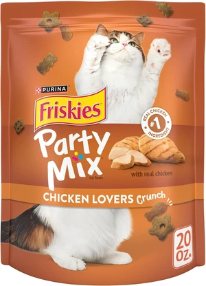 Friskies Purina Party Mix Chicken Lovers Crunch Cat Treats, 20 oz Pouch Friskies Purina Party Mix Chicken Lovers Crunch Cat Treats, 20 oz Pouch