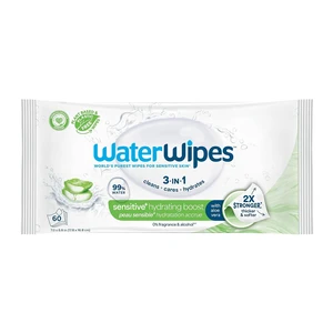WaterWipes Sensitive+ Hydrating Boost Wipes, 3-In-1 Cleans, Cares, Hydrates, 99% Water with Aloe Vera, Unscented & Hypoallergenic Baby Wipes, 60 Count (1 Pack) WaterWipes Sensitive+ Hydrating Boost Wipes, 3-In-1 Cleans, Cares, Hydrates, 99% Water with Aloe Vera, Unscented & Hypoallergenic Baby Wipes, 60 Count (1 Pack)