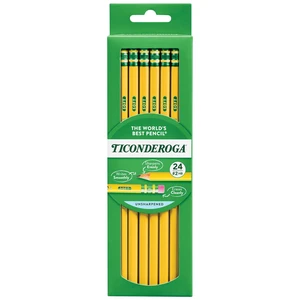 Ticonderoga Wood-Cased Pencils, Unsharpened, 2 HB Soft, Yellow, 24 Count Ticonderoga Wood-Cased Pencils, Unsharpened, 2 HB Soft, Yellow, 24 Count
