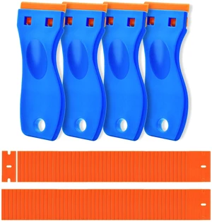 4 Pcs Plastic Razor Blade Scraper and 120 Pcs Blades, Remove Label Decal Tool,Forwithout Scratches Plastic Razor Blade Scraper, Adhesive Remover for Kitchen Appliances,Stickers and Paints on Window 4 Pcs Plastic Razor Blade Scraper and 120 Pcs Blades, Remove Label Decal Tool,Forwithout Scratches Plastic Razor Blade Scraper, Adhesive Remover for Kitchen Appliances,Stickers and Paints on Window