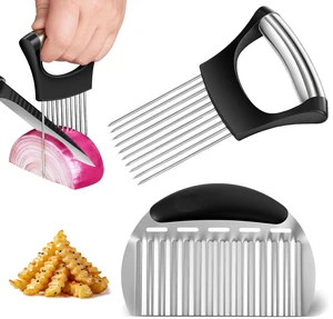 Stainless Steel Onion Holder for Slicing & Crinkle Cutter, for Home Kitchen Stainless Steel Onion Holder for Slicing & Crinkle Cutter, for Home Kitchen