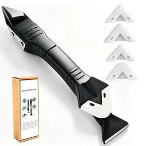 3-in-1 Silicone Caulking Tool-Stainless Steel Caulk Remover&Sealant Finishing Scraper 3-in-1 Silicone Caulking Tool-Stainless Steel Caulk Remover&Sealant Finishing Scraper